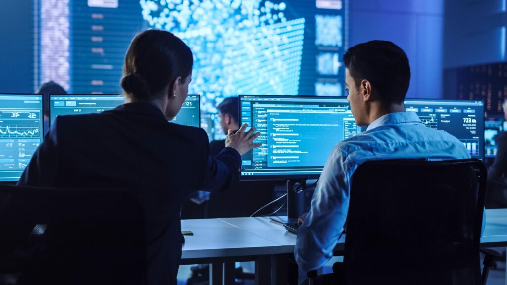 two computer science professionals working