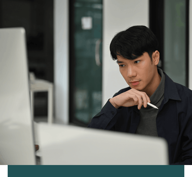 student studying online